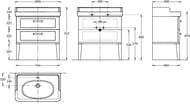 Тумба под раковину KERAMA MARAZZI POMPEI напольная с 2 ящиками, 760х480х482 бежевая PO.N.80.2\CAM