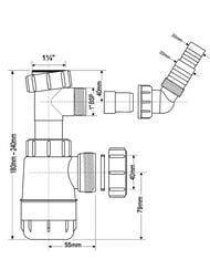 ����� ���������� McAlpine (1 1/4"�40��) ������� ��� ������� ������� MRW240NW-WM