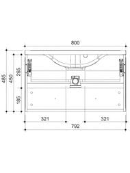 Тумба под раковину Caprigo Аккорд 80 Антарктида 800х485х450 подвесная 2212-TP817
