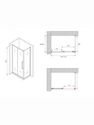 Душевой уголок ABBER Schwarzer Diamant AG30170BH-S100B (1700х1000х1950) стекло 6мм прозрачное/черный