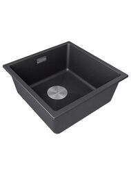 Мойка LUMI 45UNI, IT-GRANIT, LU45-BL, черный гранит, 455х460, Paulmark