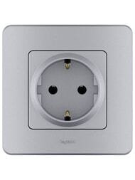 Розетка LEGRAND INSPIRIA с заземлением 16 А алюминий 673722