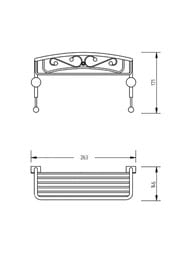 Migliore Complementi Полка-решетка одинарная с двумя крючками 26x15x15см хром ML.COM-50.601.CR/22040