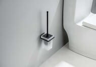 Ершик для унитаза Aquatek Либра AQ4310MB подвесной, стекло матовое, цвет: черный матовый