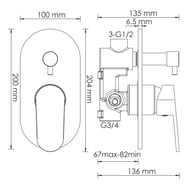 Смеситель для ванны/душа WasserKRAFT Donau 5341 — изображение 3