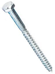 Шуруп сантехнический DIN 571 Zn 8х100 (2 шт.) белый цинк, КР.021688 — миниатюра 1