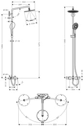 ������� ������� Hansgrohe Raindance Select S 240 Showerpipe ��� ����� � �����������,���� 27117000