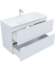 Тумба для раковины Aquanet Джейн 100 (1000х455х637) подвесная, 2 ящика, цвет: белый матовый 335426