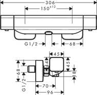 ��������� Hansgrohe Ecostat E 15773000 ��� ���� ���������, ��������� ������, ����