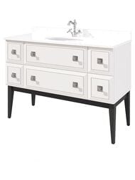 Тумба для столешницы и врезной раковины Caprigo Метрополь 1250х970х550 цвет белый/черный 13716.37-B016/B032