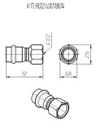 Пресс соединитель VALTEC 18х1/2"В, нерж. сталь, VTi.902.I.001804 — миниатюра 10