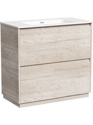 Тумба под раковину SANCOS Libra Floor (890x450x840) напольная, два ящика, дуб галифакс LB90FEG — миниатюра 1