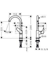 Смеситель Hansgrohe Logis 71131 для умывальника однозахватный, поворотный излив, без донного клапана — миниатюра 5