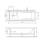 ����� ��������� AM.PM Gem (1700�750�610) �������������, ����: �����  �0 W90A-170-075W-A