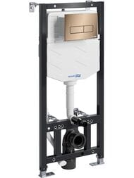 Инсталляция для унитаза WasserKRAFT Aller с клавишей смыва, розовое золото 10TLT.010.ME.RG03