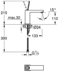 ��������� Grohe Eurocube Joy 23658000 ��� ����������� ������������, M-Size, ������� ������