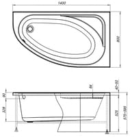 ����� Aquanet Mia 140x80 ����� �������, ������ 246884