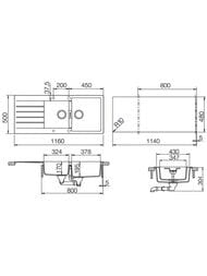 Мойка SCHOCK Signus 80D (D-200) (1160х500) Cristadur, цвет: поларис   700069
