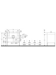 ����� ��������� Duravit XViu 1010�594�480 2 �����, ����� ������/������� XV44830B122