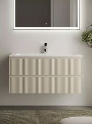 Тумба под раковину SANCOS Snob R (995x445x500) подвесная, два ящика, Beige Soft SNR100CE