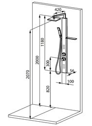 ������� ������ Novellini Revif Plus 100�1180 ��, �/�, ���������, ����. ����� REV1VT-K