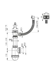 ����� ��� ����� Alcaplast A444 � ����������� �������� D70 � �������������� D-50/40