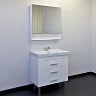 Зеркало-шкаф COMFORTY Никосия-8 (900х800х150) подвесной, белый глянец 00-00011198
