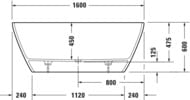 ����� ��������� Duravit D-Neo 700486 1600�750 ���������������, ��� ��������, 2 ������� �����, �����