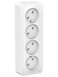 Розетка Systeme Electric BLANCA наружная 4-я без заземления изол.пл., 16А 250В, белый BLNRA000411