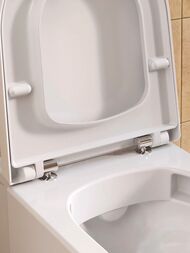 Сиденье для унитаза Duravit Balcoon 374 x 438 с микролифтом, петли сталь, белое глянцевое 0027790000 — изображение 4