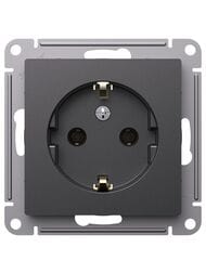 Розетка Systeme Electric ATLASDESIGN с заземлением 16А механизм базальт ATN001443