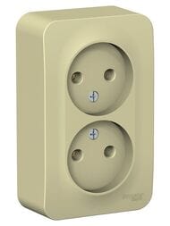 Розетка Systeme Electric BLANCA О/У двойная без заземл. ИЗОЛ.ПЛ., 16А, 250В, БЕЖЕВЫЙ BLNRA000217