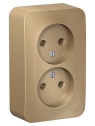 Розетка Systeme Electric BLANCA двойная, без заземления, без шторок, 16А, 250В, титан BLNRA000214