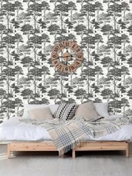 Обои виниловые на флизелине Grandeco Maison MN 3013 (0,53х10,05) деревья, черные (рул.)