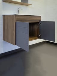 Тумба с раковиной COMFORTY Кемер-75 (760х515х465) подвесная, дуб темный  00-00017883