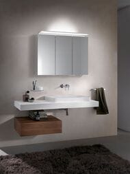 Зеркало-шкаф Keuco Royal L1 1300х742х150 подсветка, диммер, розетки, серебристый 13606171301