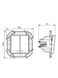Выключатель LEGRAND INSPIRIA  2-клавишный с подсветкой 10 AX 250 В алюминий 673632