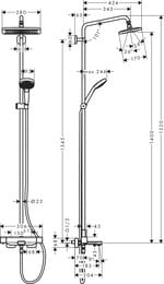 ������� ������� Hansgrohe Croma E 280 Showerpipe 27687000 � ����������� � �������, ��� �����, ����