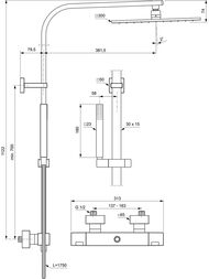 Душевая система Ideal Standard Ceratherm C100 A7542AA смеситель термостат, верхний/ручной душ, хром