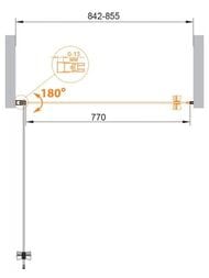 Душевая дверь CEZARES ECO (842-855х1900) B-1-85-C-Cr стекло прозрачное, профиль хром