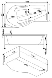 ����� ��������� BAS ����� 1700�800 �������, �����, ������������� � �/� ������������� FLAT, ������