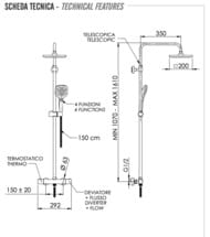 Душевая система Remer Termo RR без излива, хром EQ32A8CPSD20 — миниатюра 2