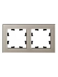 Рамка Systeme Electric ATLASDESIGN NATURE 2 поста, СТЕКЛО ШАМПАНЬ ATN320502