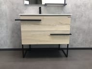 Тумба COMFORTY Дюссельдорф-90 (970х840х470) напольная, с раковиной, дуб дымчатый  00-00004093