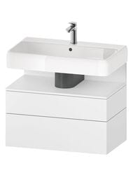 Тумба под раковину Duravit Qatego 790х470мм подвесная, 2 ящ., подсветка, белый мат. QA4394018180010