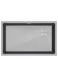 Мойка LUMI 74UNI-SKEW, IT-GRANIT, LU74SK-GRM, серый металлик, 740х440, Paulmark