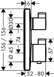 ��������� Hansgrohe Ecostat Square ������������, ���������, 2 �����������, ������ ������� 15714670