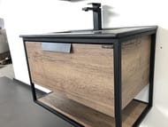 Тумба COMFORTY Бонн-75 (755х520х465) подвесная, с раковиной, дуб темный 00-00001936