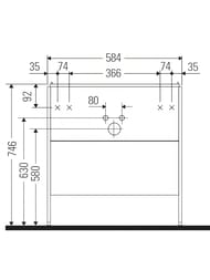 Тумба под раковину Duravit XSquare 731х584х470 напольная, 2 ящика, бетонно-сер. мат. XS4527007070000 — изображение 2
