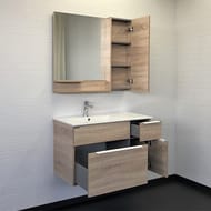 Зеркало-шкаф COMFORTY Варна-90  (900х800х150) подвесной, дуб сонома 00-00009918